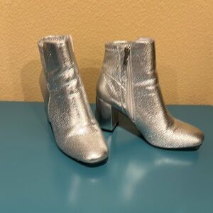 Silver Ankle Boots